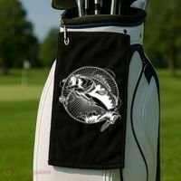 Fishing - Jumping Bass Fish Golf Towel thumb 2