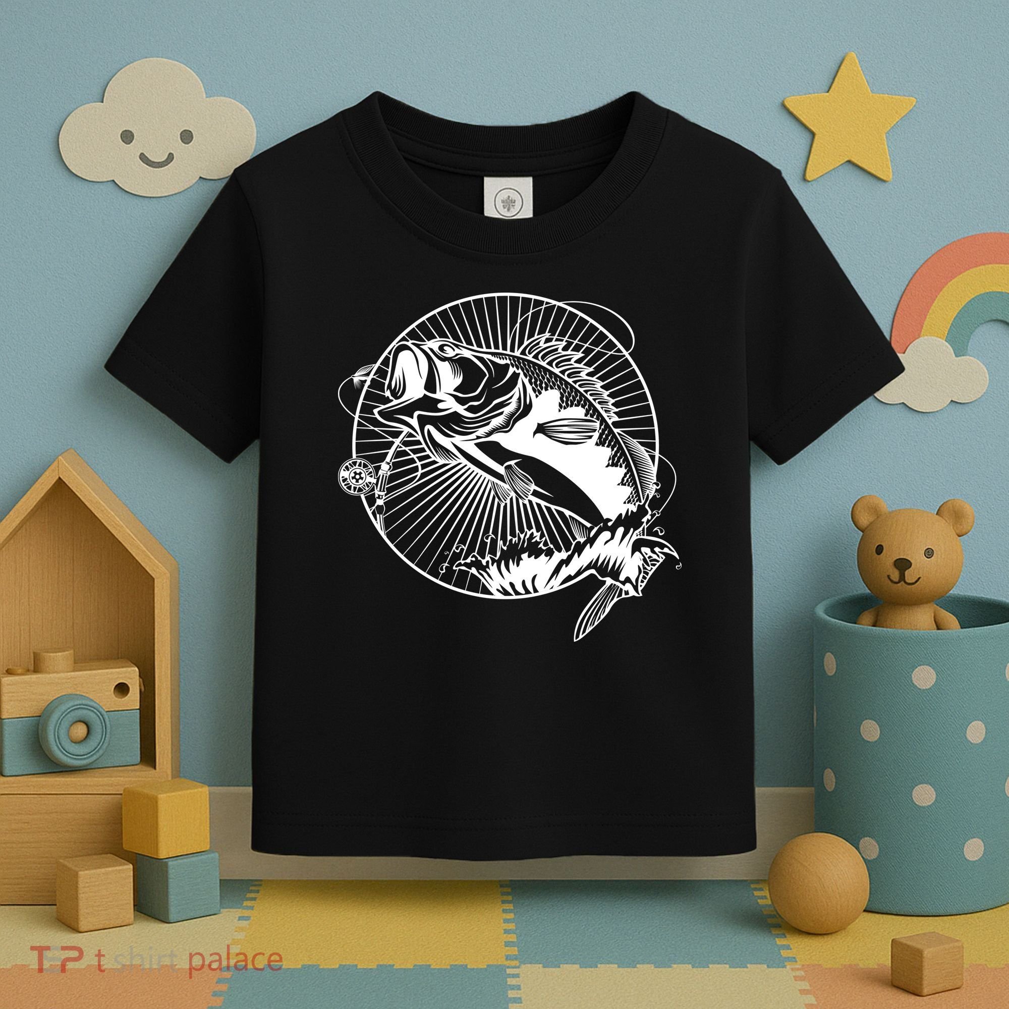 Fishing - Jumping Bass Fish Toddler T-Shirt