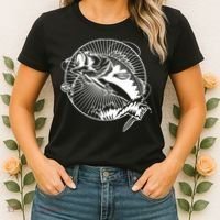 Fishing - Jumping Bass Fish Women's T-Shirt thumb 2