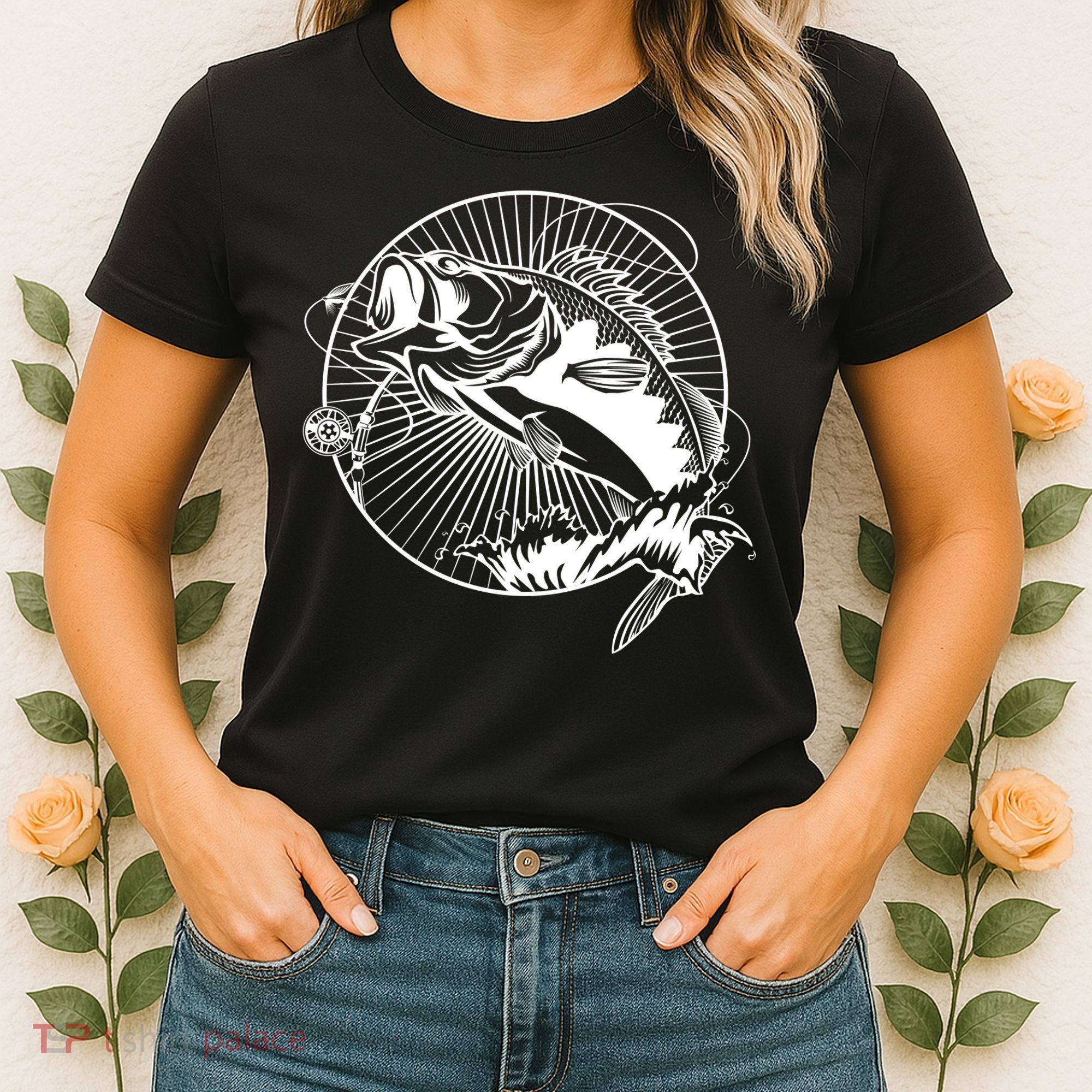Fishing - Jumping Bass Fish Women's T-Shirt
