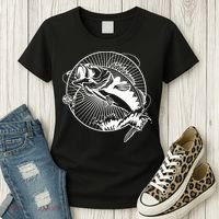 Fishing - Jumping Bass Fish Women's T-Shirt thumb 3