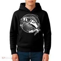 Fishing - Jumping Bass Fish Kids Hoodie thumb 4