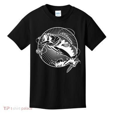 Fishing - Jumping Bass Fish Kids T-Shirt