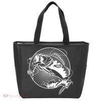 Fishing - Jumping Bass Fish Tote Bag thumb 0