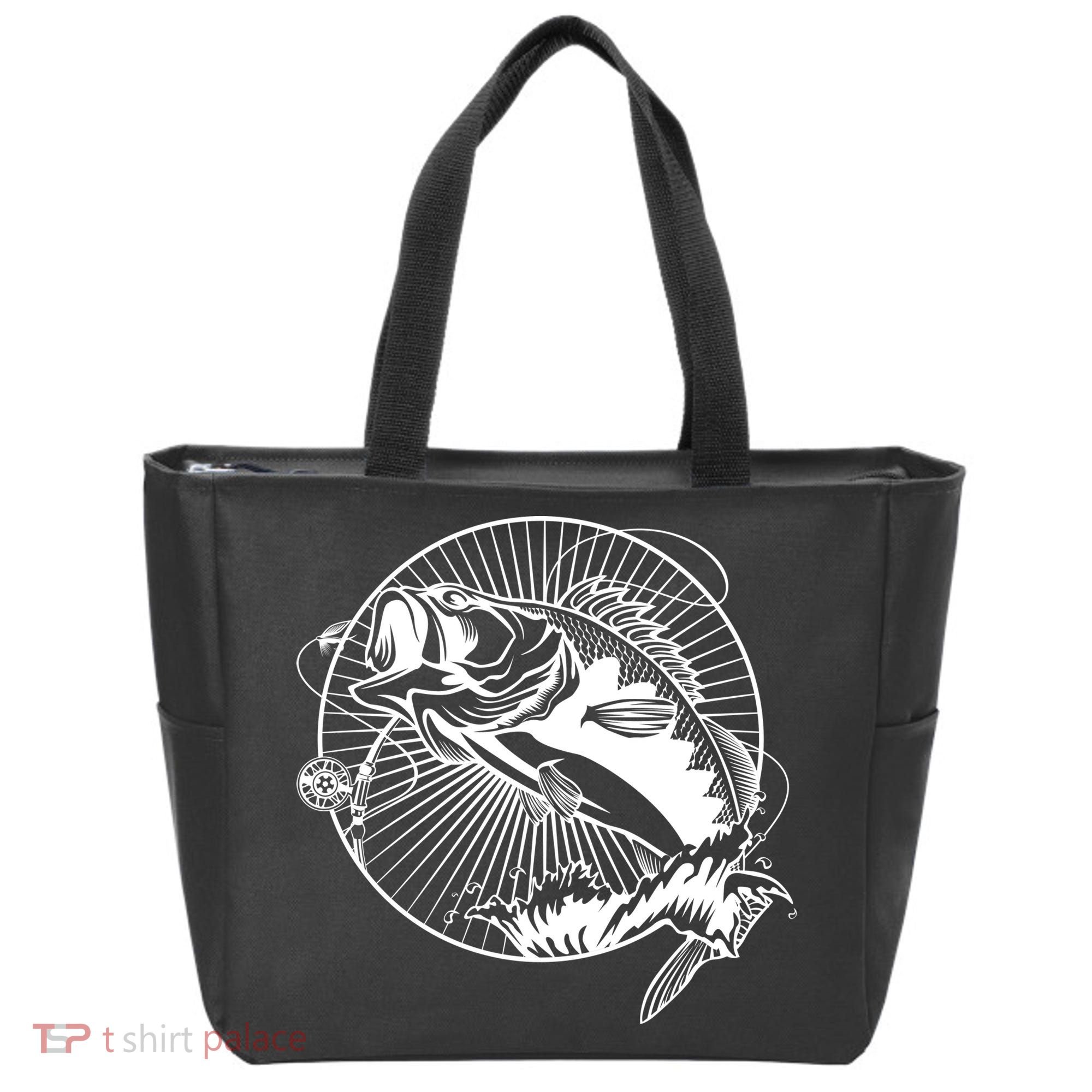 Fishing - Jumping Bass Fish Tote Bag