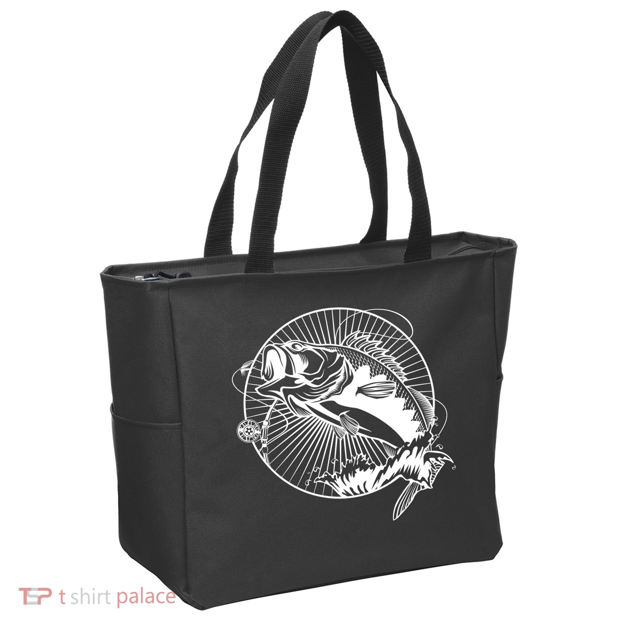 Fishing - Jumping Bass Fish Tote Bag