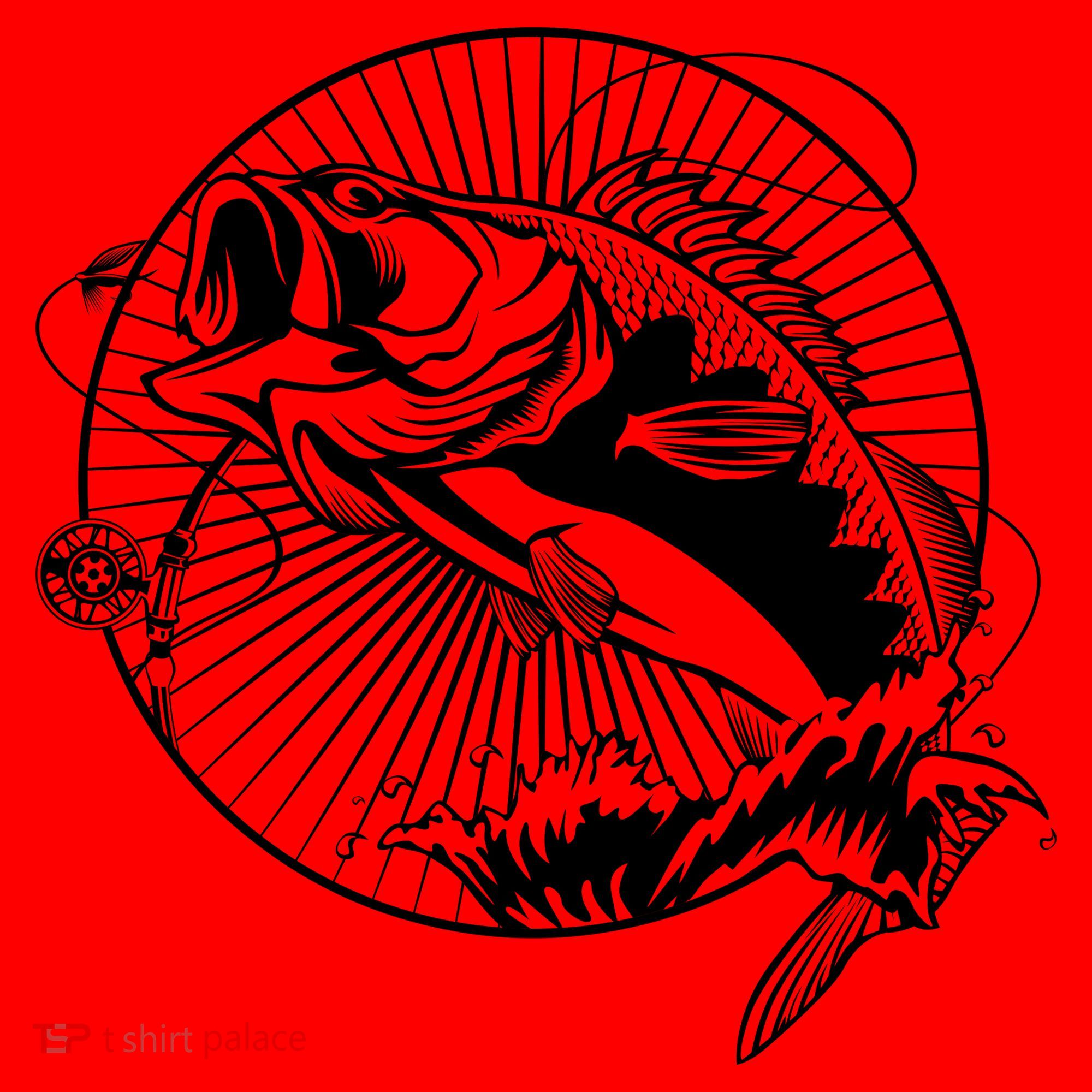 Fishing - Jumping Bass Fish Santa Hat