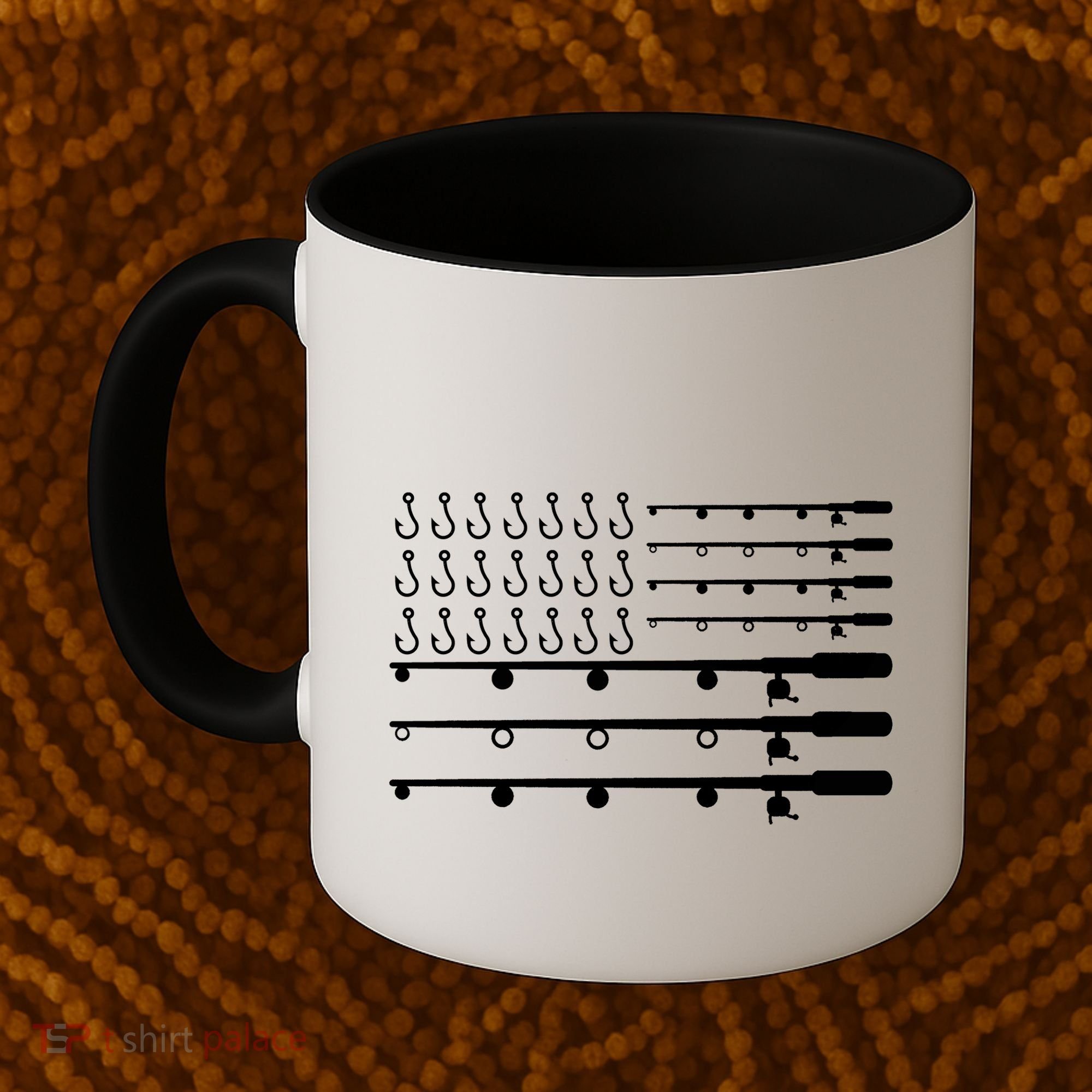 Fishing American Flag Fisherman Rods Coffee Mug
