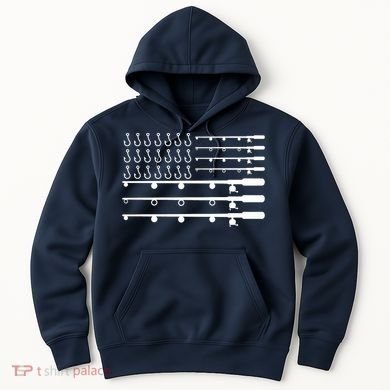 Fishing American Flag Fisherman Rods Hoodie