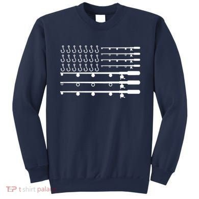 Fishing American Flag Fisherman Rods Sweatshirt