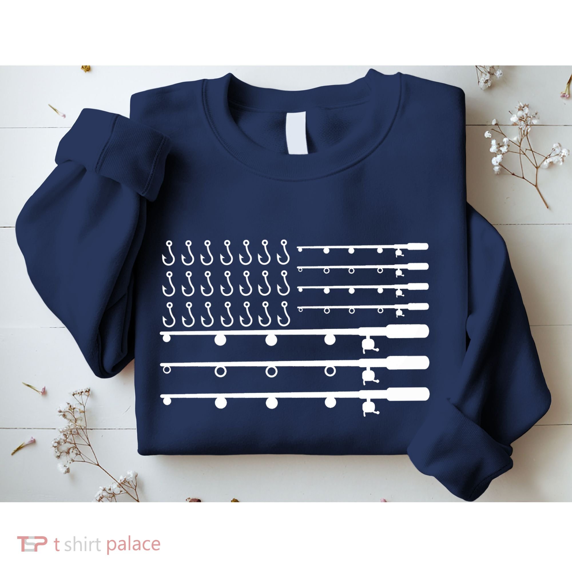 Fishing American Flag Fisherman Rods Sweatshirt