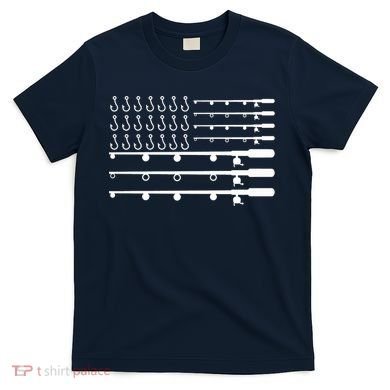 Fishing American Flag Fisherman Rods T-Shirt