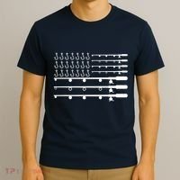 Fishing American Flag Fisherman Rods T-Shirt thumb 3