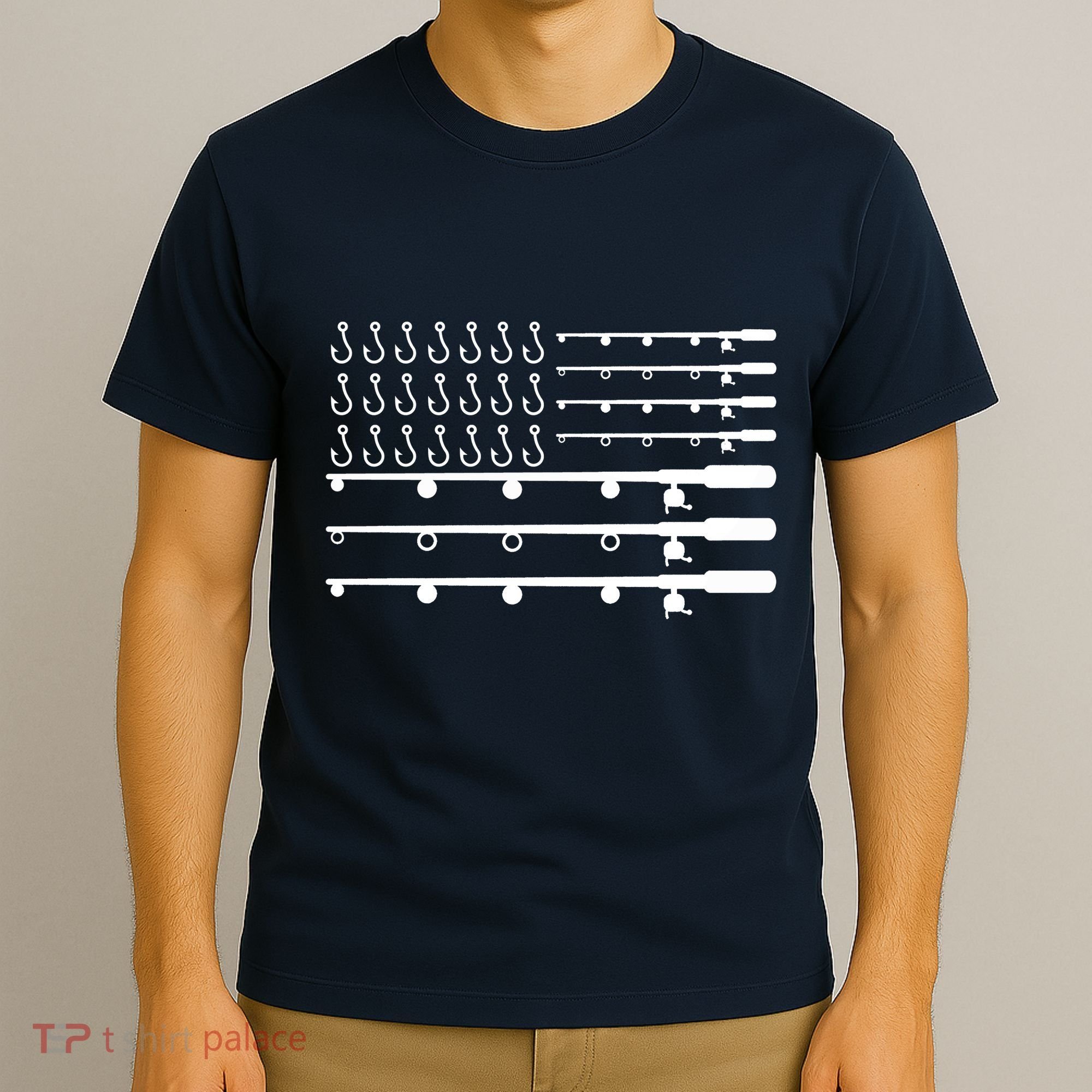 Fishing American Flag Fisherman Rods T-Shirt