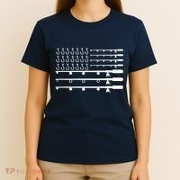 Fishing American Flag Fisherman Rods T-Shirt thumb 4