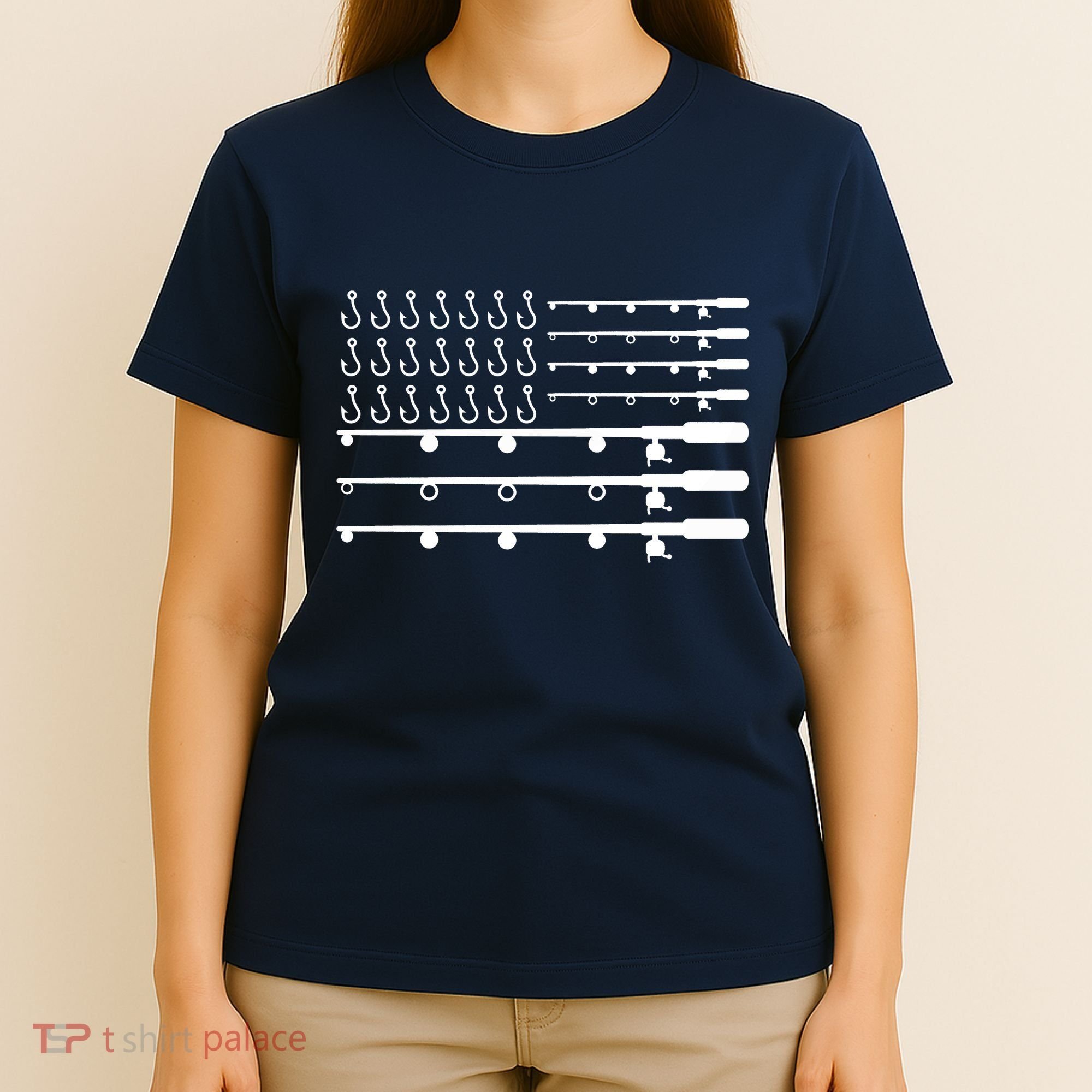 Fishing American Flag Fisherman Rods T-Shirt