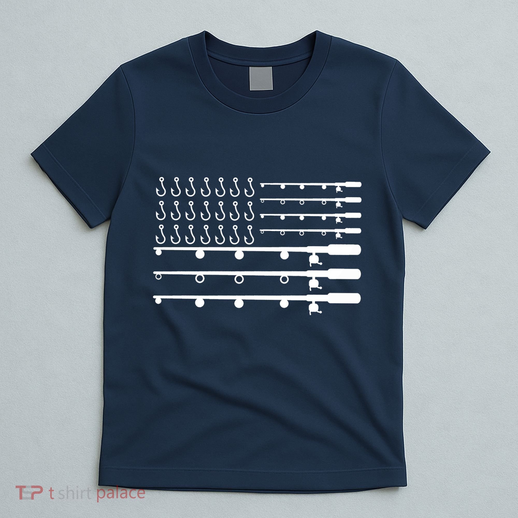 Fishing American Flag Fisherman Rods T-Shirt