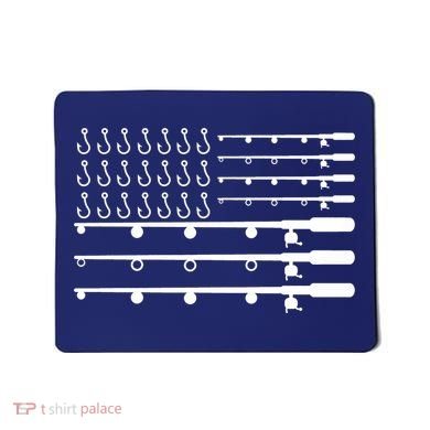 Fishing American Flag Fisherman Rods Mousepad