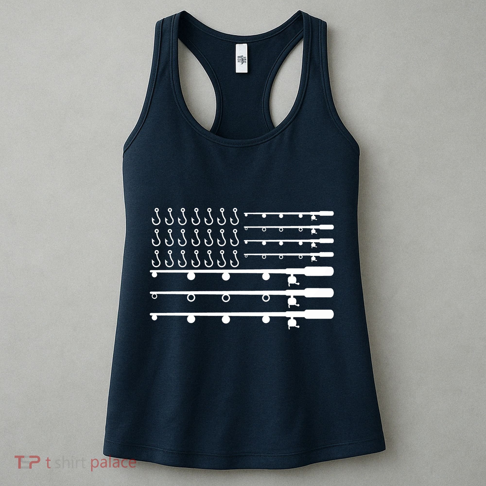 Fishing American Flag Fisherman Rods Women's Tank Top