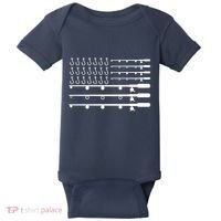 Fishing American Flag Fisherman Rods Baby Bodysuit thumb 0