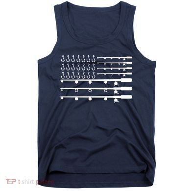 Fishing American Flag Fisherman Rods Tank Top