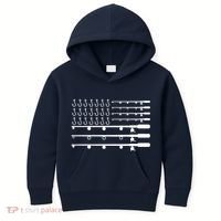 Fishing American Flag Fisherman Rods Kids Hoodie thumb 0