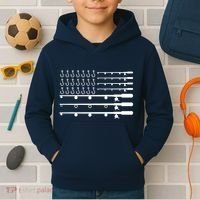 Fishing American Flag Fisherman Rods Kids Hoodie thumb 2