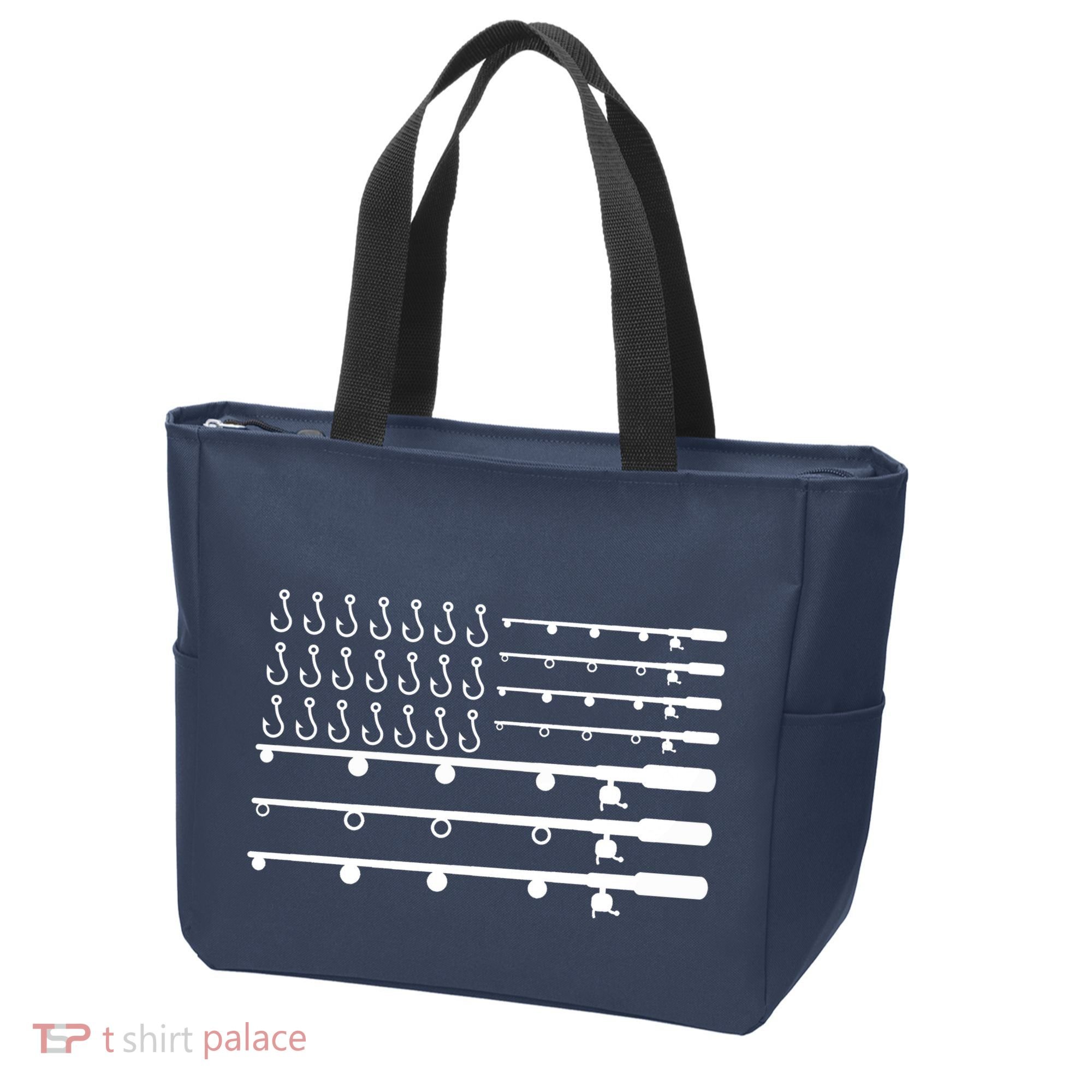 Fishing American Flag Fisherman Rods Tote Bag
