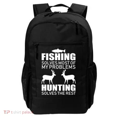 Fishing And Hunting Solves My Problems Backpack