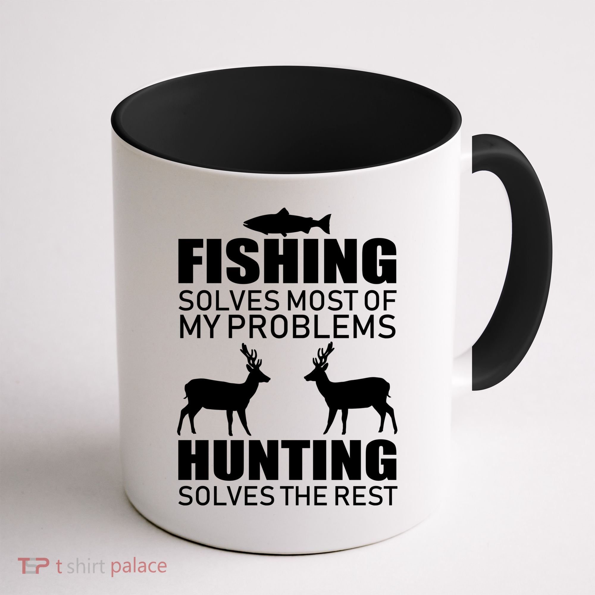 Fishing And Hunting Solves My Problems Coffee Mug