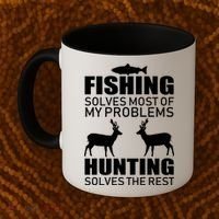 Fishing And Hunting Solves My Problems Coffee Mug thumb 2