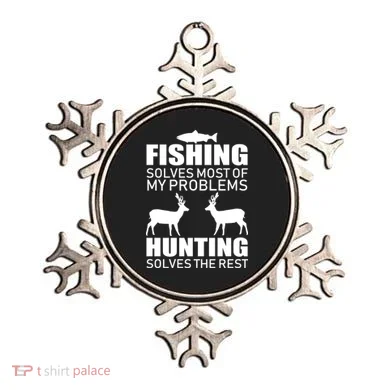 Fishing And Hunting Solves My Problems Ornament