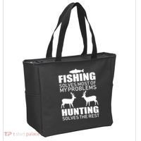 Fishing And Hunting Solves My Problems Tote Bag thumb 2