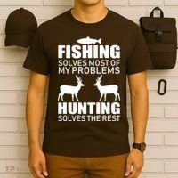 Fishing And Hunting Solves My Problems T-Shirt thumb 6