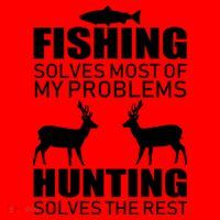Fishing And Hunting Solves My Problems Santa Hat thumb 1