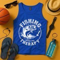 Fishing Cheaper Than Therapy Tank Top thumb 4