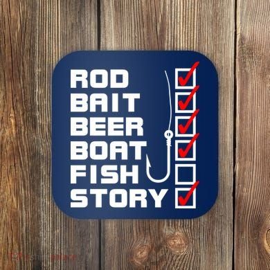 Fishing Check list Everything Checked But Fish Coaster