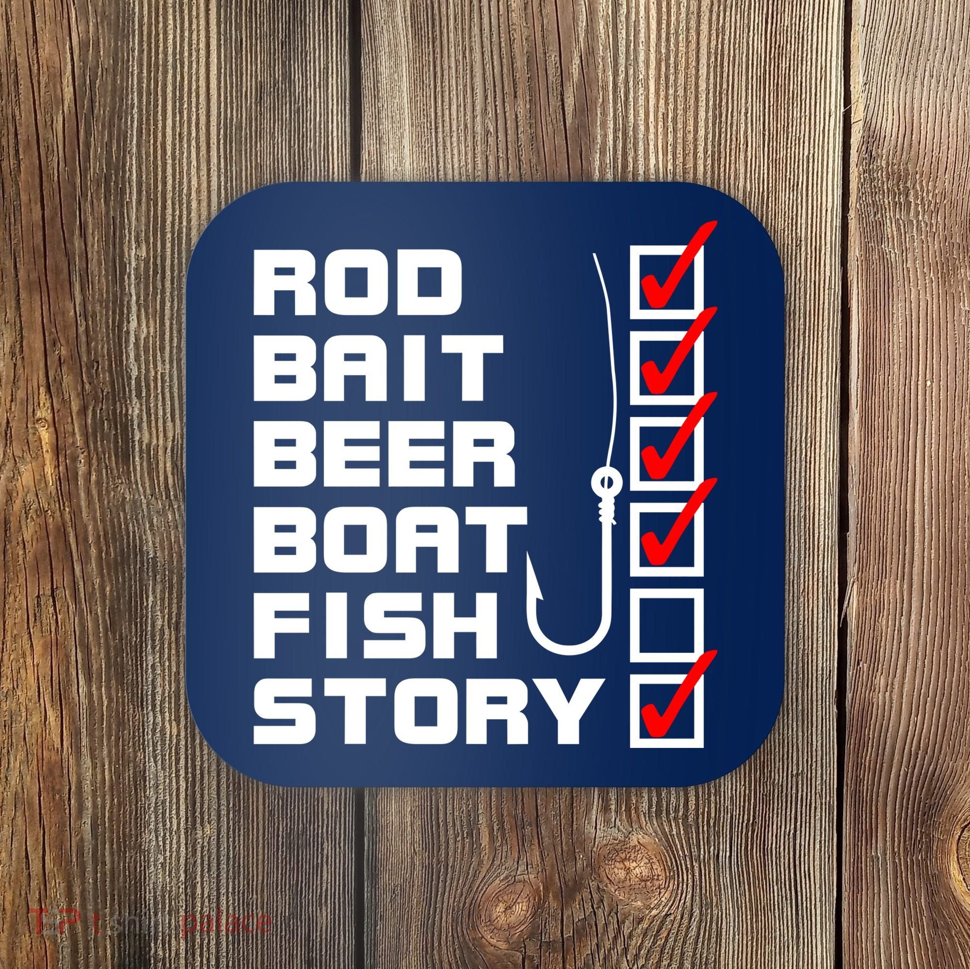Fishing Check list Everything Checked But Fish Coaster