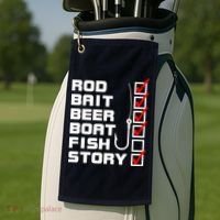 Fishing Check list Everything Checked But Fish Golf Towel thumb 2