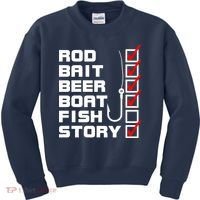 Fishing Check list Everything Checked But Fish Kids Sweatshirt thumb 0