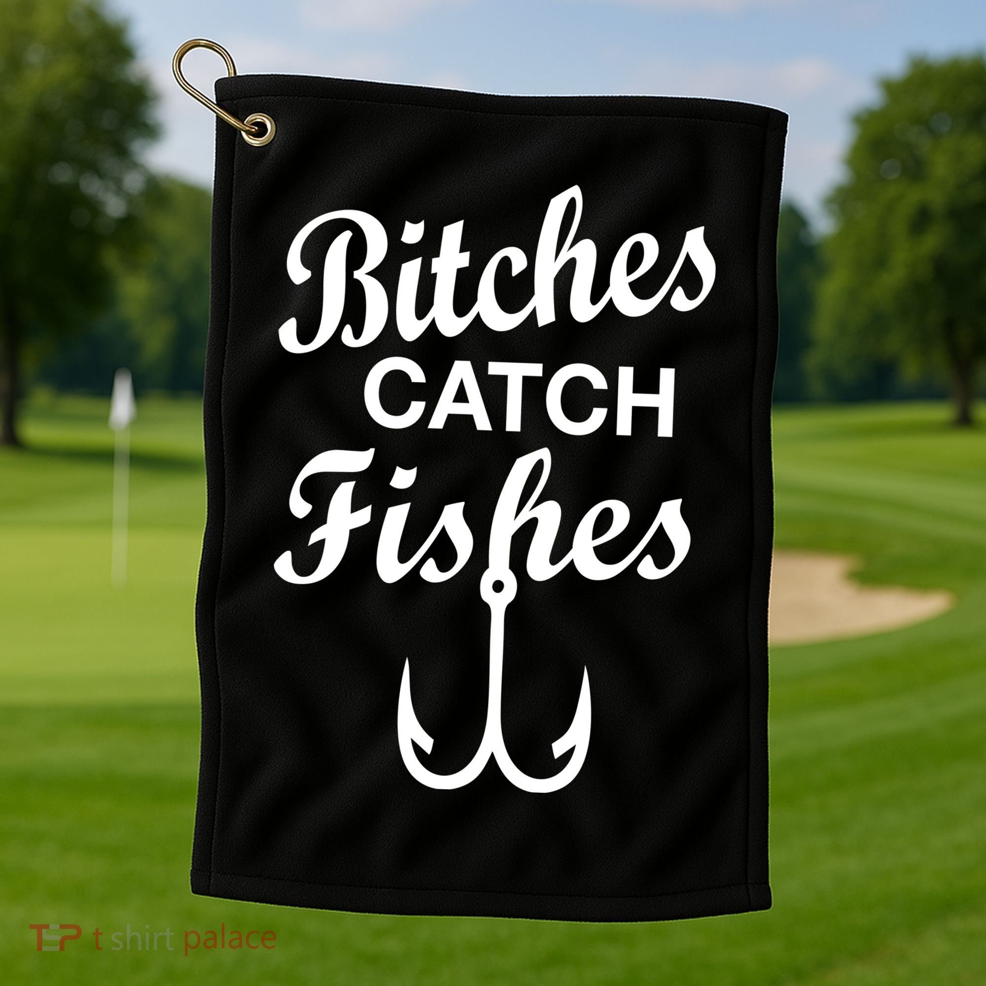 Fishing Girls Funny Golf Towel