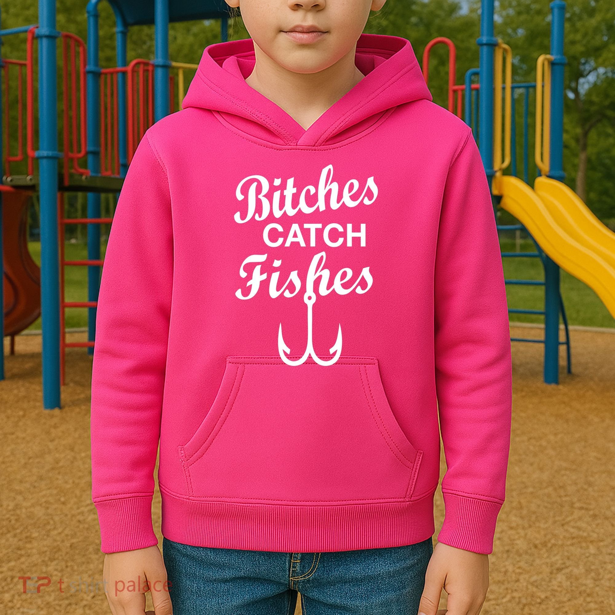 Fishing Girls Funny Kids Hoodie
