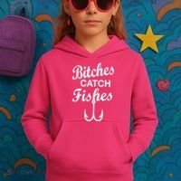 Fishing Girls Funny Kids Hoodie thumb 3