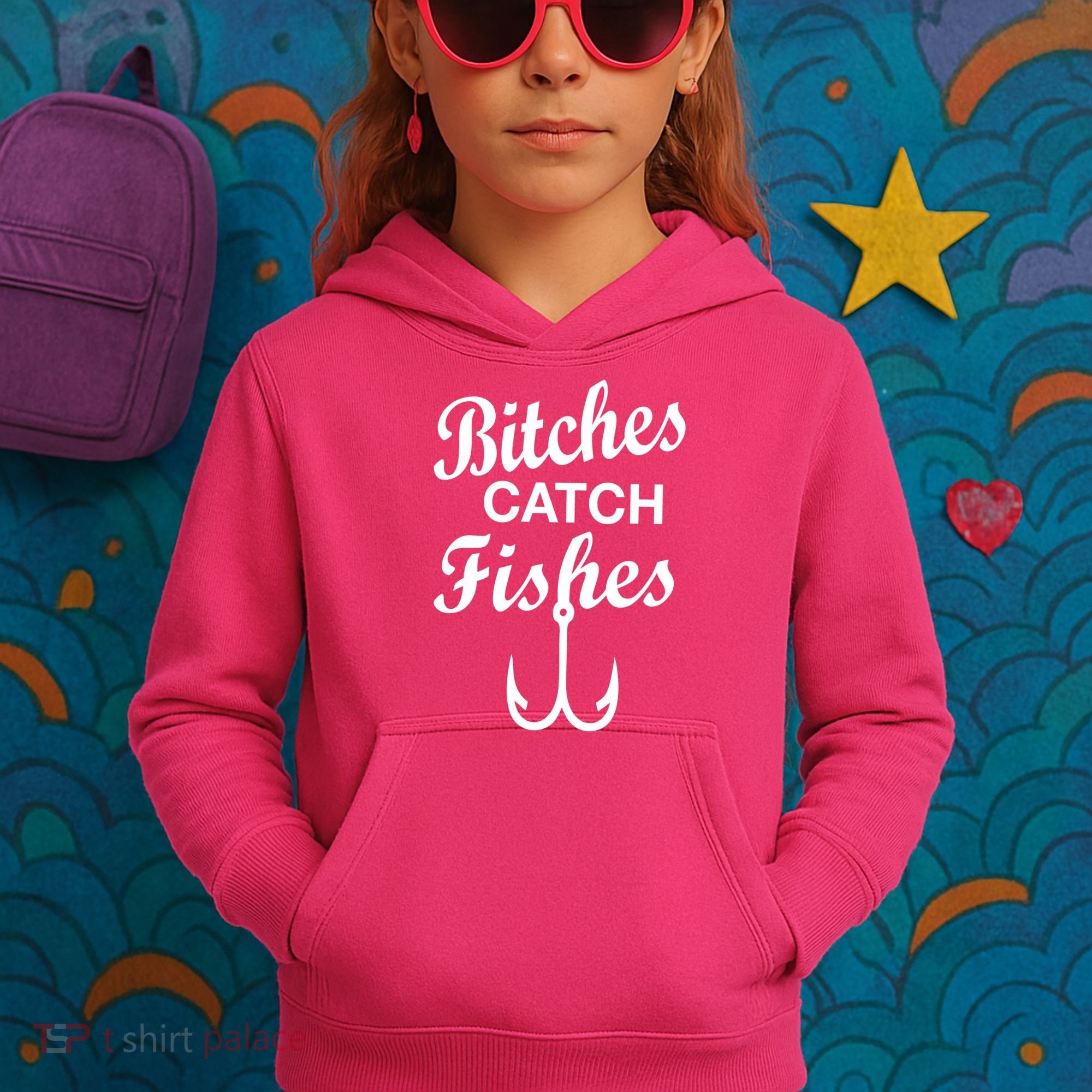 Fishing Girls Funny Kids Hoodie