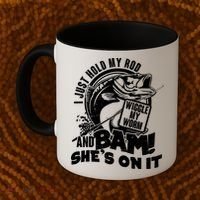 Fishing I Just Hold My Rod And Wiggle My Worm Coffee Mug thumb 2