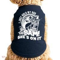 Fishing I Just Hold My Rod And Wiggle My Worm Doggie Tank thumb 0