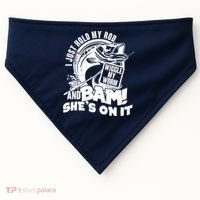 Fishing I Just Hold My Rod And Wiggle My Worm USA-Made Doggie Bandana thumb 0