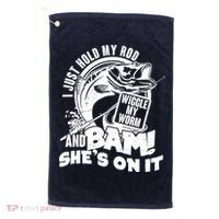 Fishing I Just Hold My Rod And Wiggle My Worm Golf Towel thumb 0