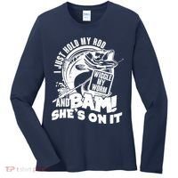 Fishing I Just Hold My Rod And Wiggle My Worm Women's Long Sleeve Shirt thumb 0