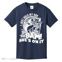 Fishing I Just Hold My Rod And Wiggle My Worm Kids T-Shirt thumb 0